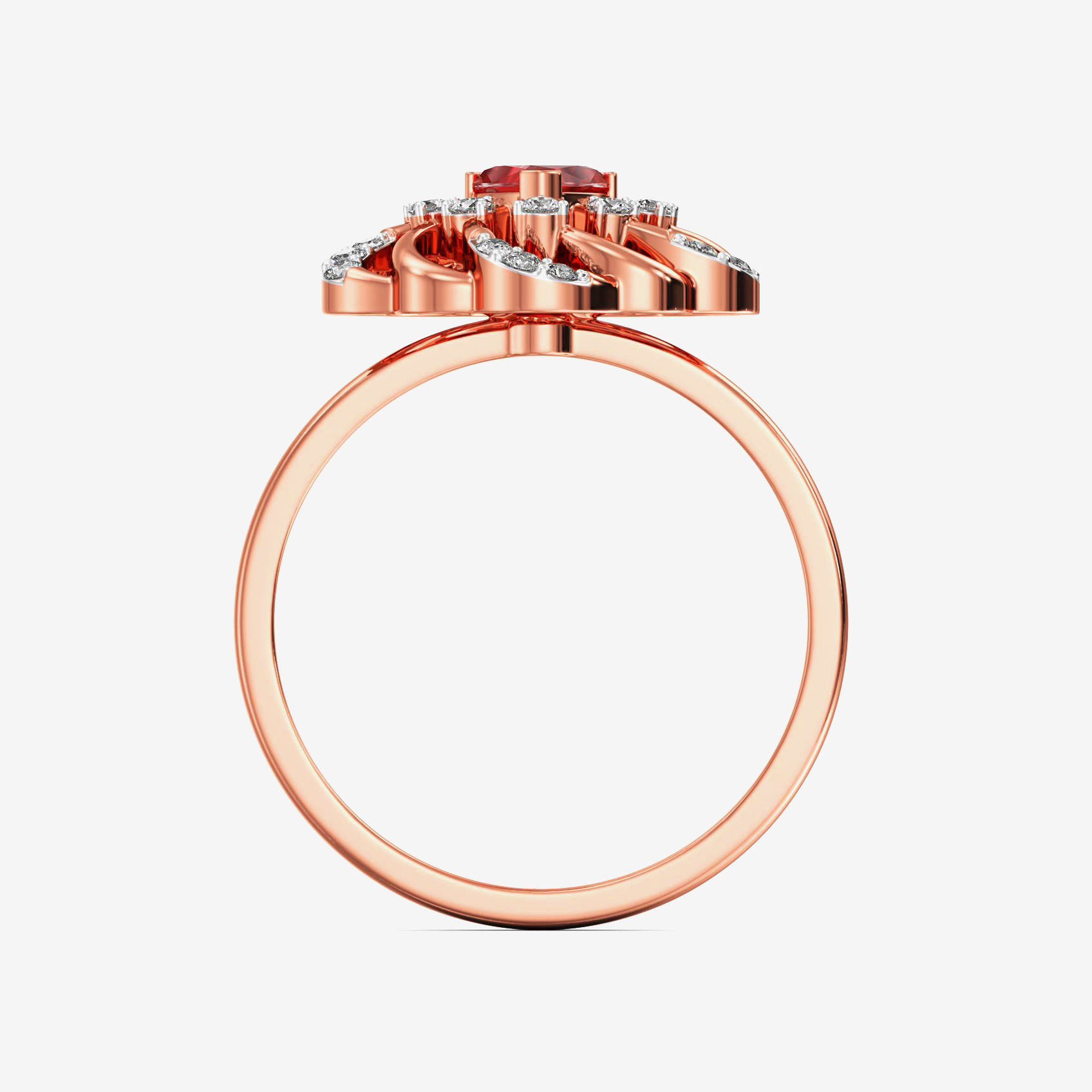 Shimmering trillionstar Sparkle rosegold dimaond ring image