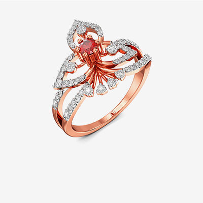 Sparkle & Shine Princess rosegold Diamond Ring alternate view 1