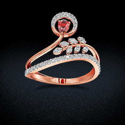 Elite Heaven Clustor Rosegold Diamond Ring alternate view 2