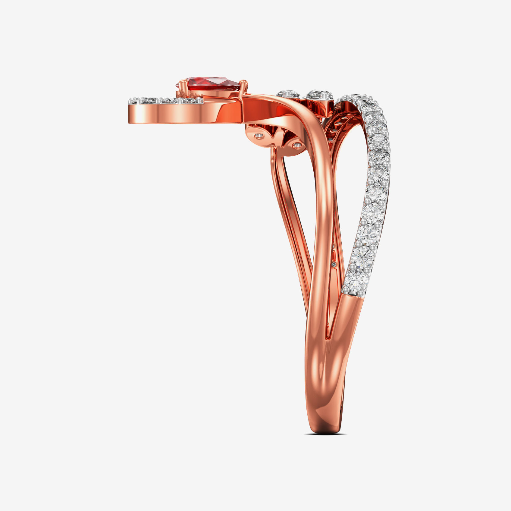 Elite Heaven Clustor Rosegold Diamond Ring alternate view 3
