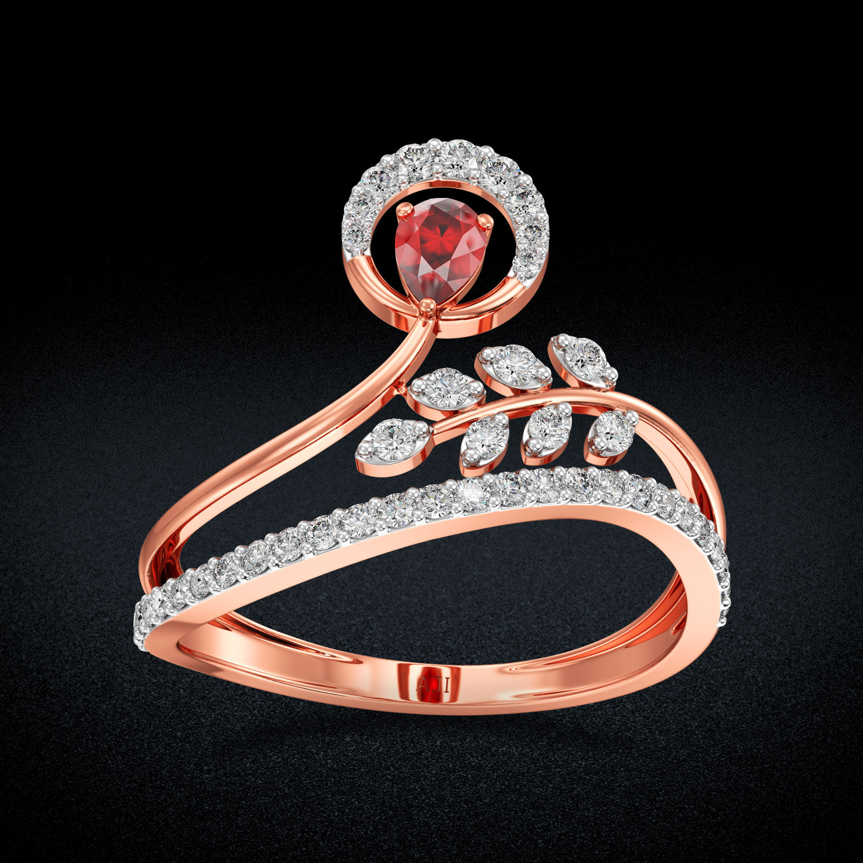 Elite Heaven Clustor Rosegold Diamond Ring image