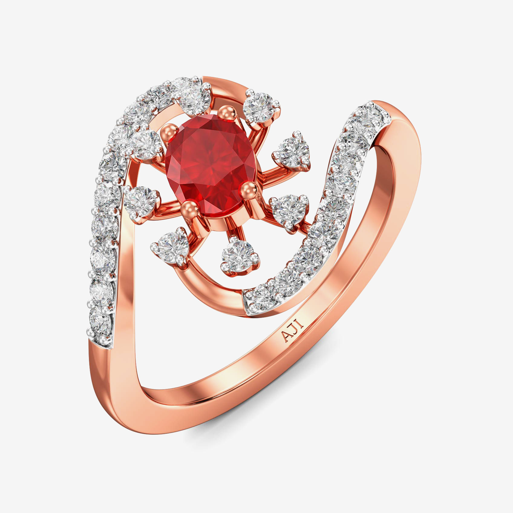 Glittering Sparkling Star Rosegold Diamond ring