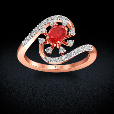 Glittering Sparkling Star Rosegold Diamond ring alternate view 2