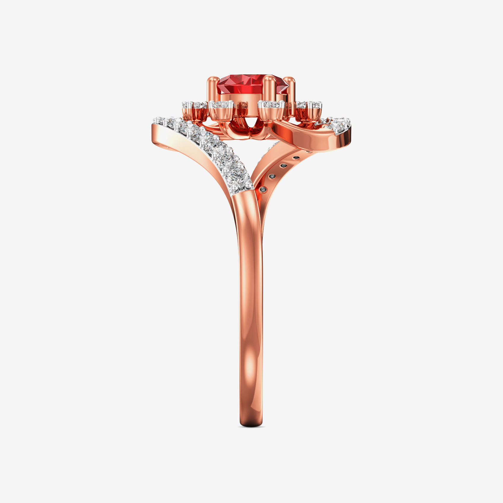 Glittering Sparkling Star Rosegold Diamond ring alternate view 3