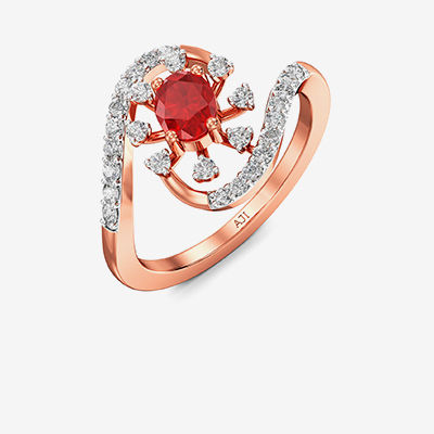 Glittering Sparkling Star Rosegold Diamond ring alternate view 1