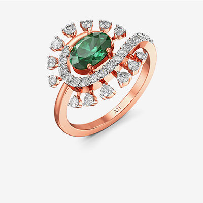 Starlit Glittering Night Greenstone diamond Ring alternate view 1