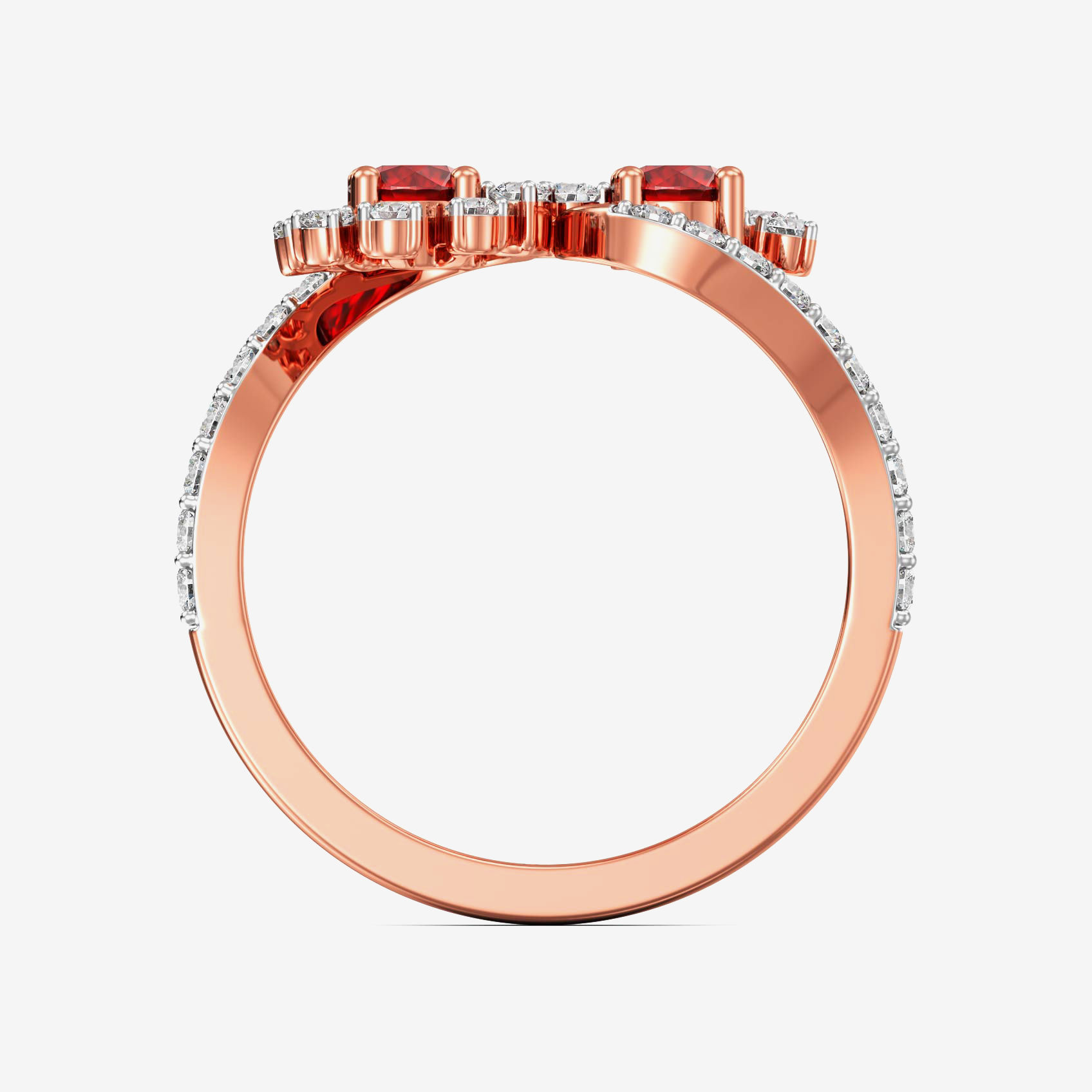 Nature Inspired Redstone Rosegold Diamond Ring image