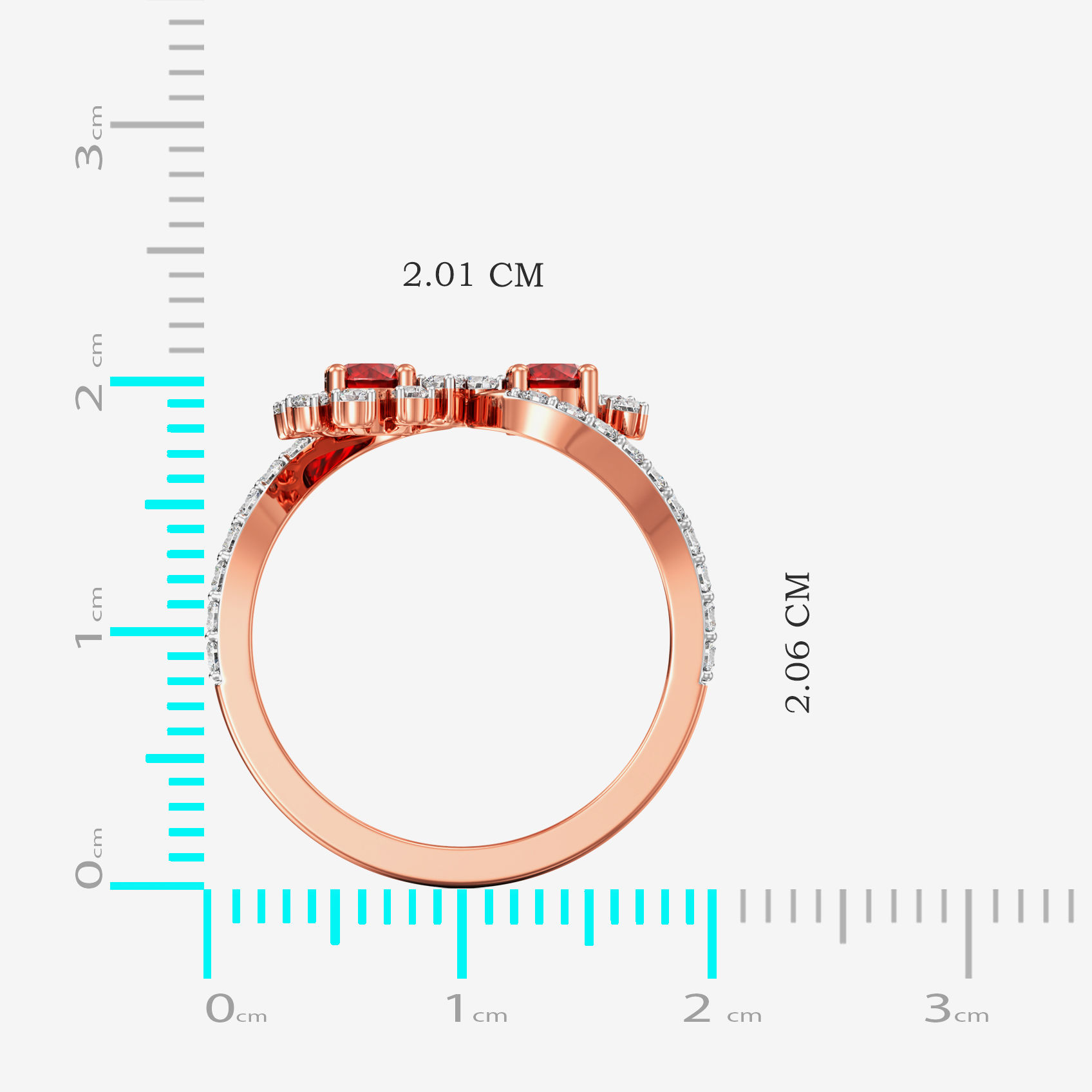 Nature Inspired Redstone Rosegold Diamond Ring image