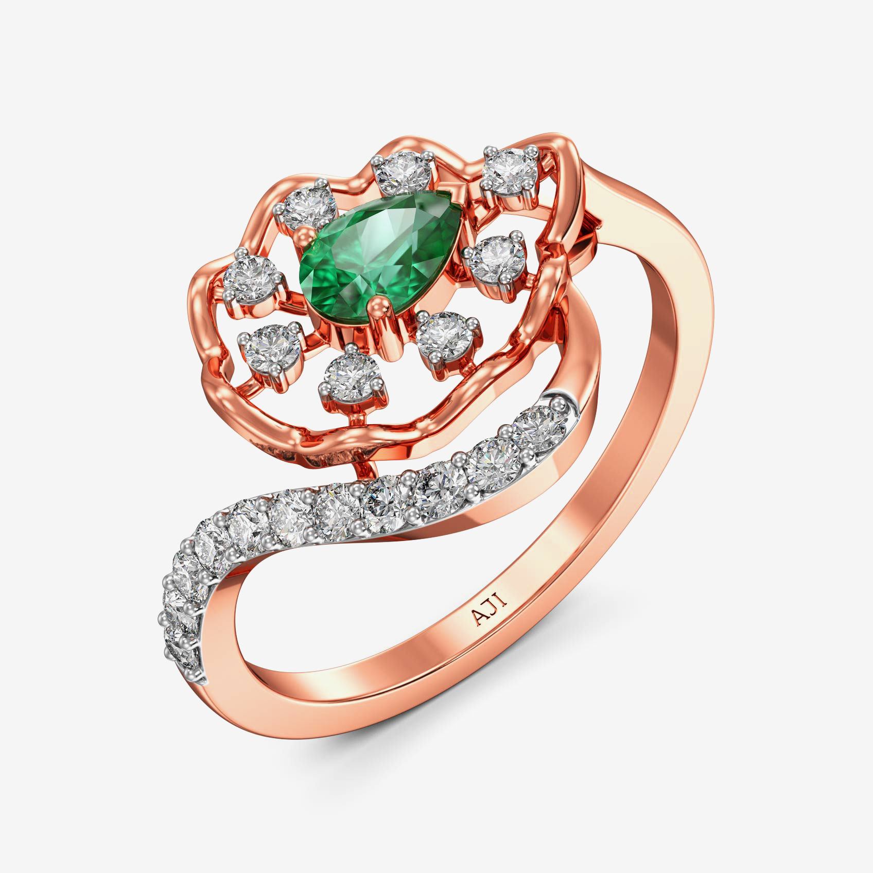 Modern Timeless Glamor Rosegold Diamond Ring