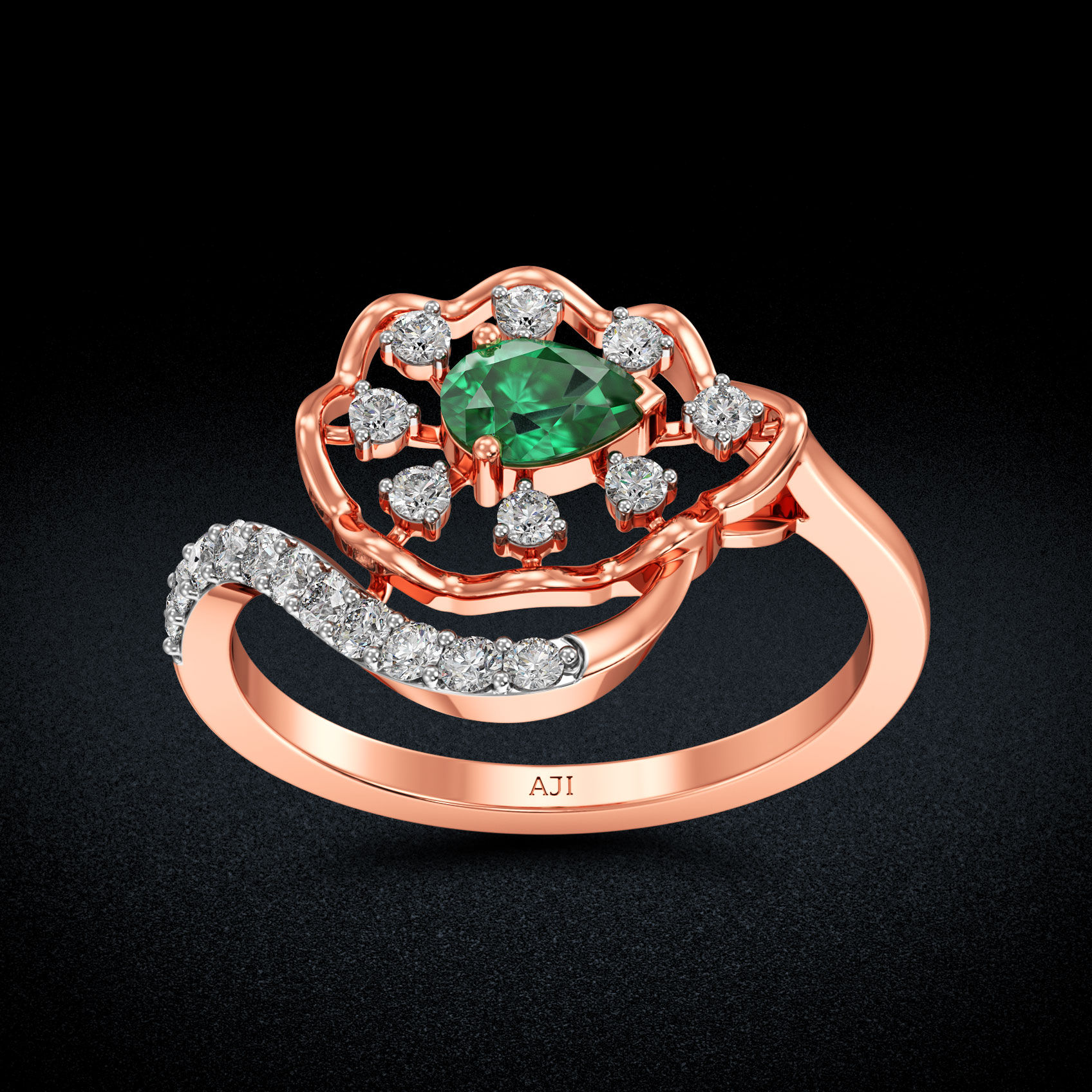 Modern Timeless Glamor Rosegold Diamond Ring image