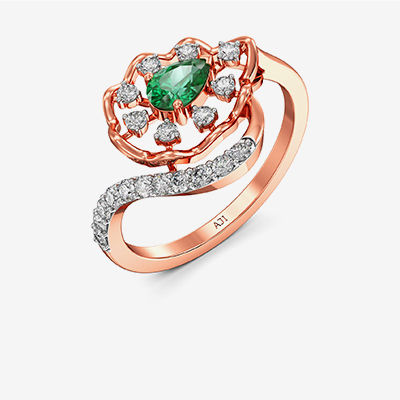 Modern Timeless Glamor Rosegold Diamond Ring alternate view 1