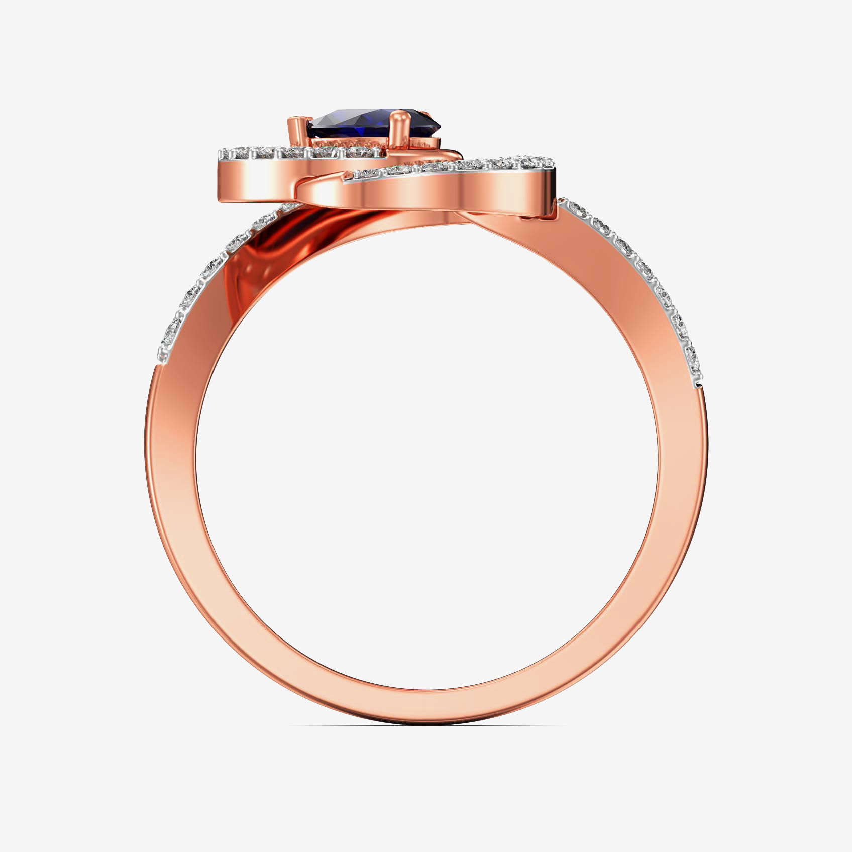 Elegant Embers Sparkling Bluestone rosegold diamond ring image