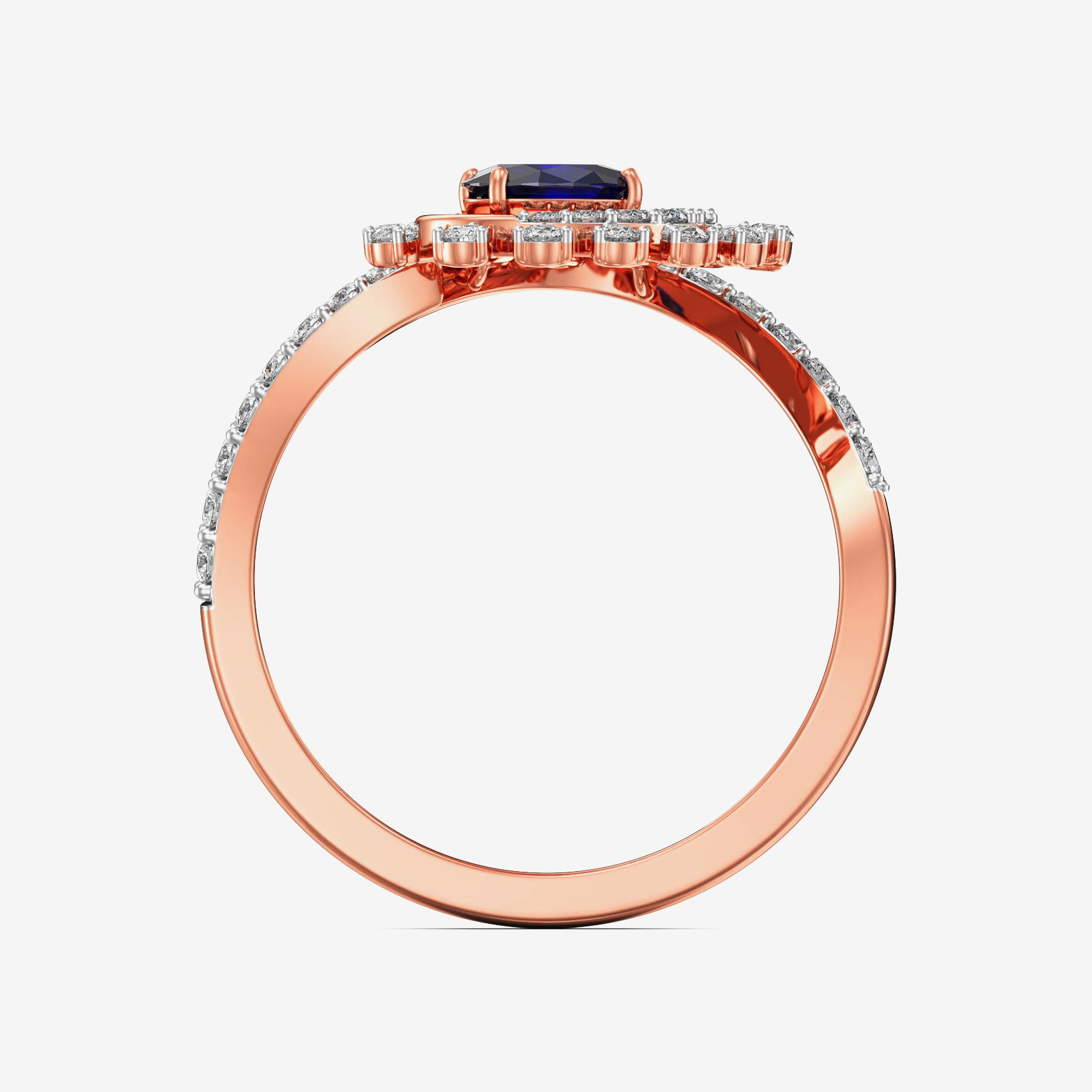 Celestial Rainlight Bluestone Rosegold diamond Ring image