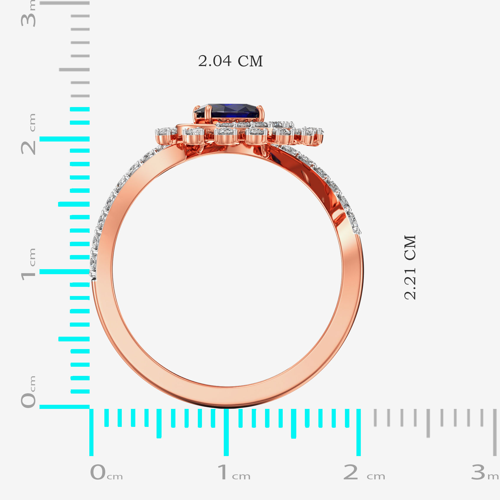 Celestial Rainlight Bluestone Rosegold diamond Ring image