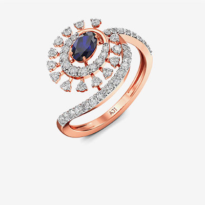 Celestial Rainlight Bluestone Rosegold diamond Ring alternate view 1