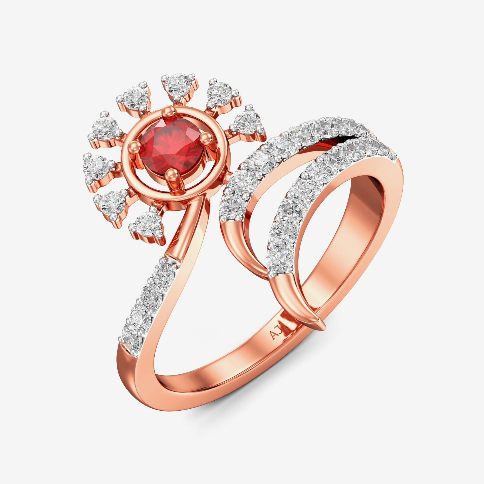 Glamorous Redgleam Rosegold diamond Ring