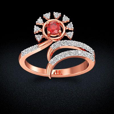 Glamorous Redgleam Rosegold diamond Ring alternate view 2