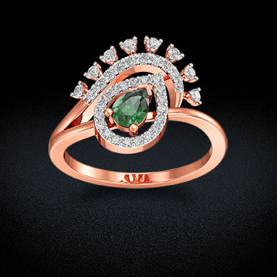 Majestic Eternal time greenstone diamond ring alternate view 2