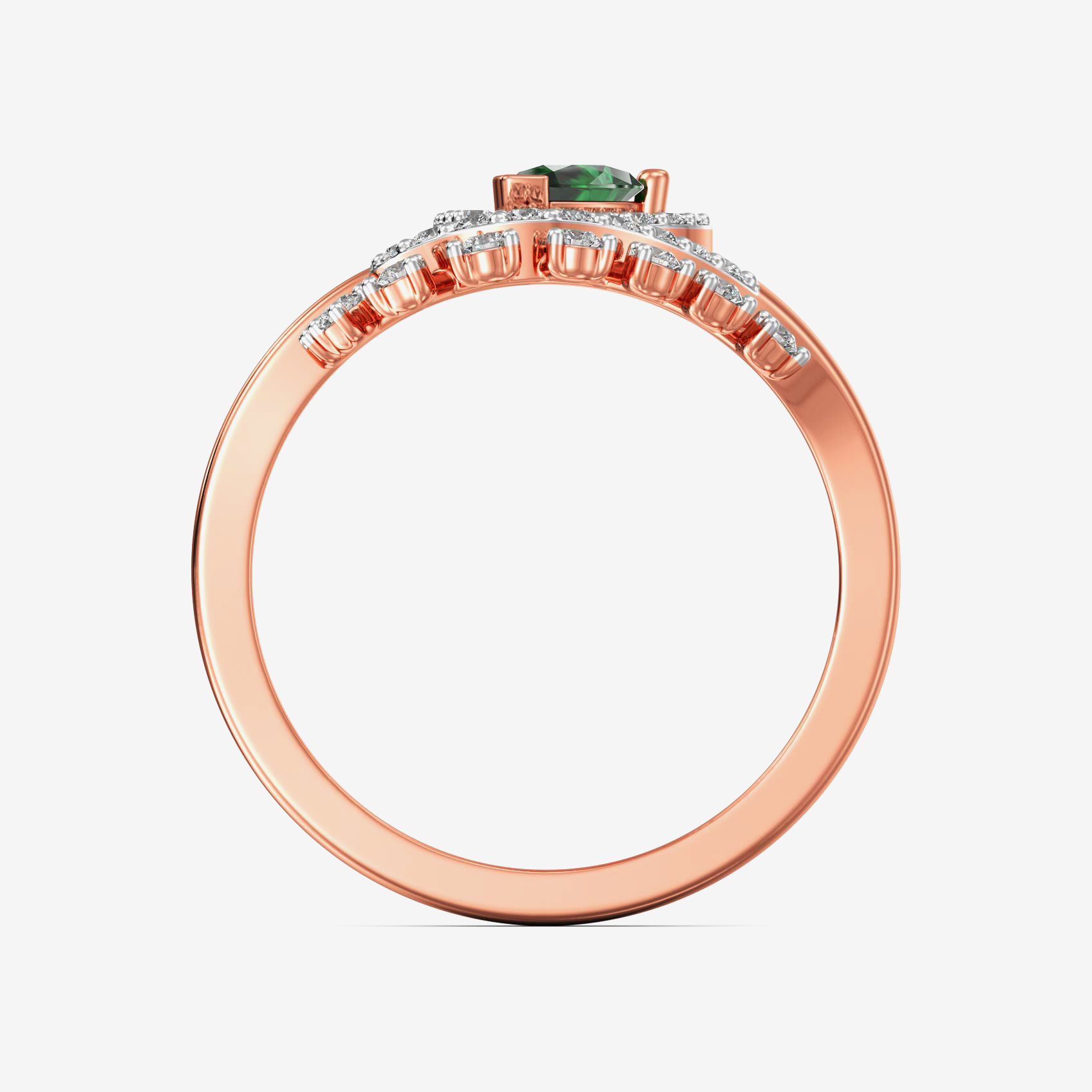 Majestic Eternal time greenstone diamond ring image
