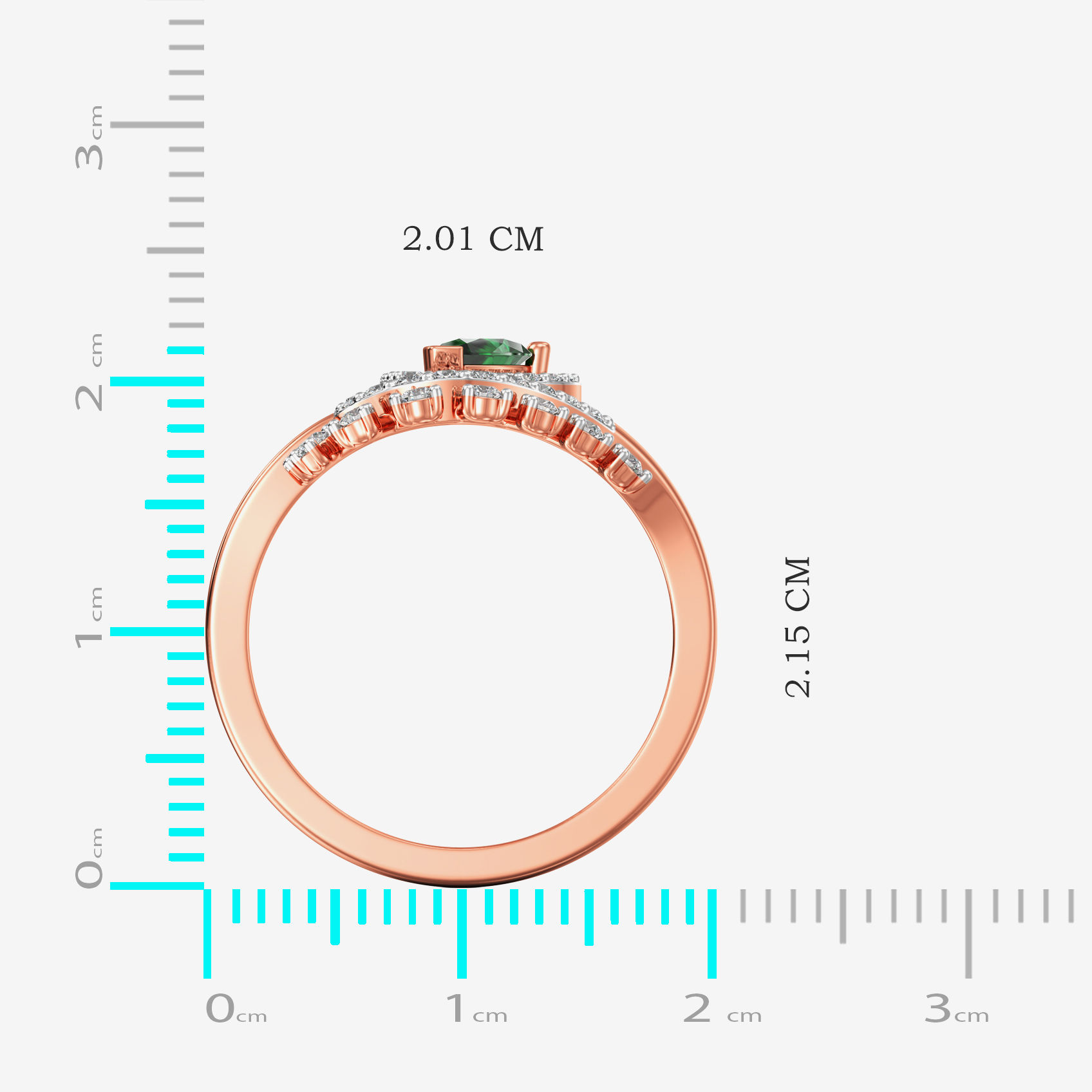 Majestic Eternal time greenstone diamond ring image
