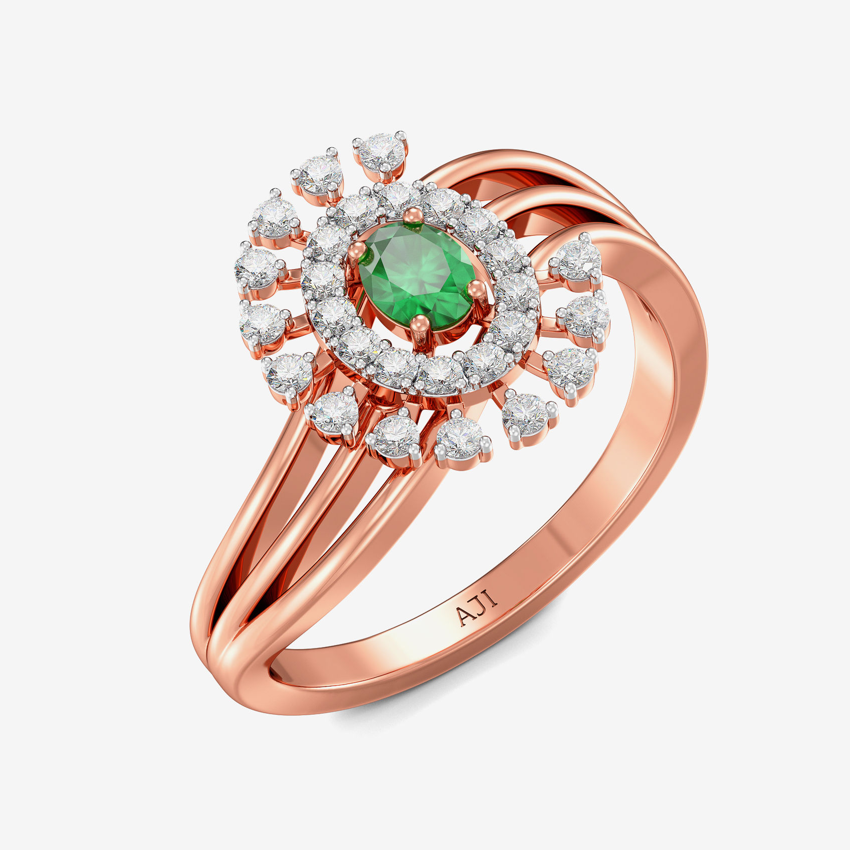 Brilliant Blossom Stunning Greenstone Diamond Ring