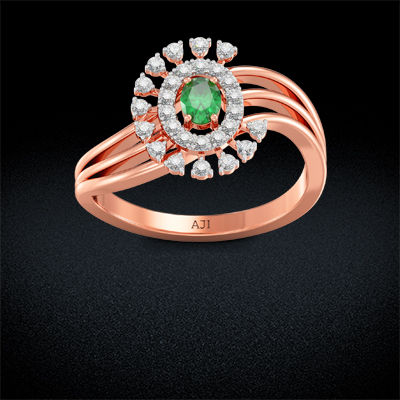 Brilliant Blossom Stunning Greenstone Diamond Ring alternate view 2
