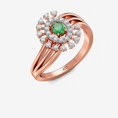 Brilliant Blossom Stunning Greenstone Diamond Ring alternate view 1