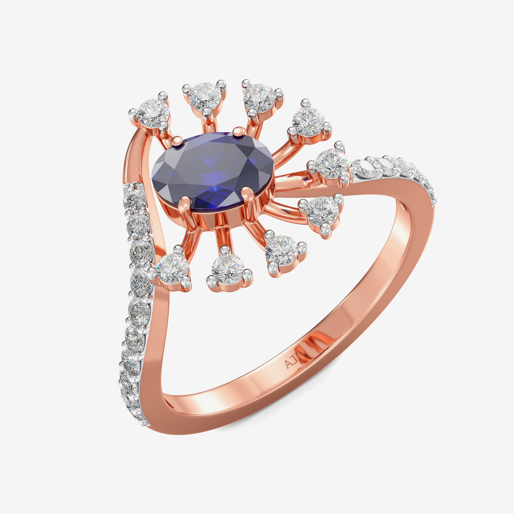 Sparkle Radiant Bluestone Diamond Ring