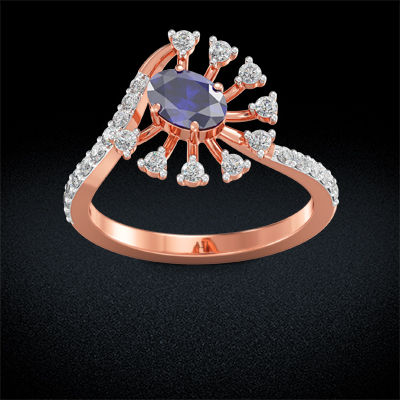 Sparkle Radiant Bluestone Diamond Ring alternate view 2