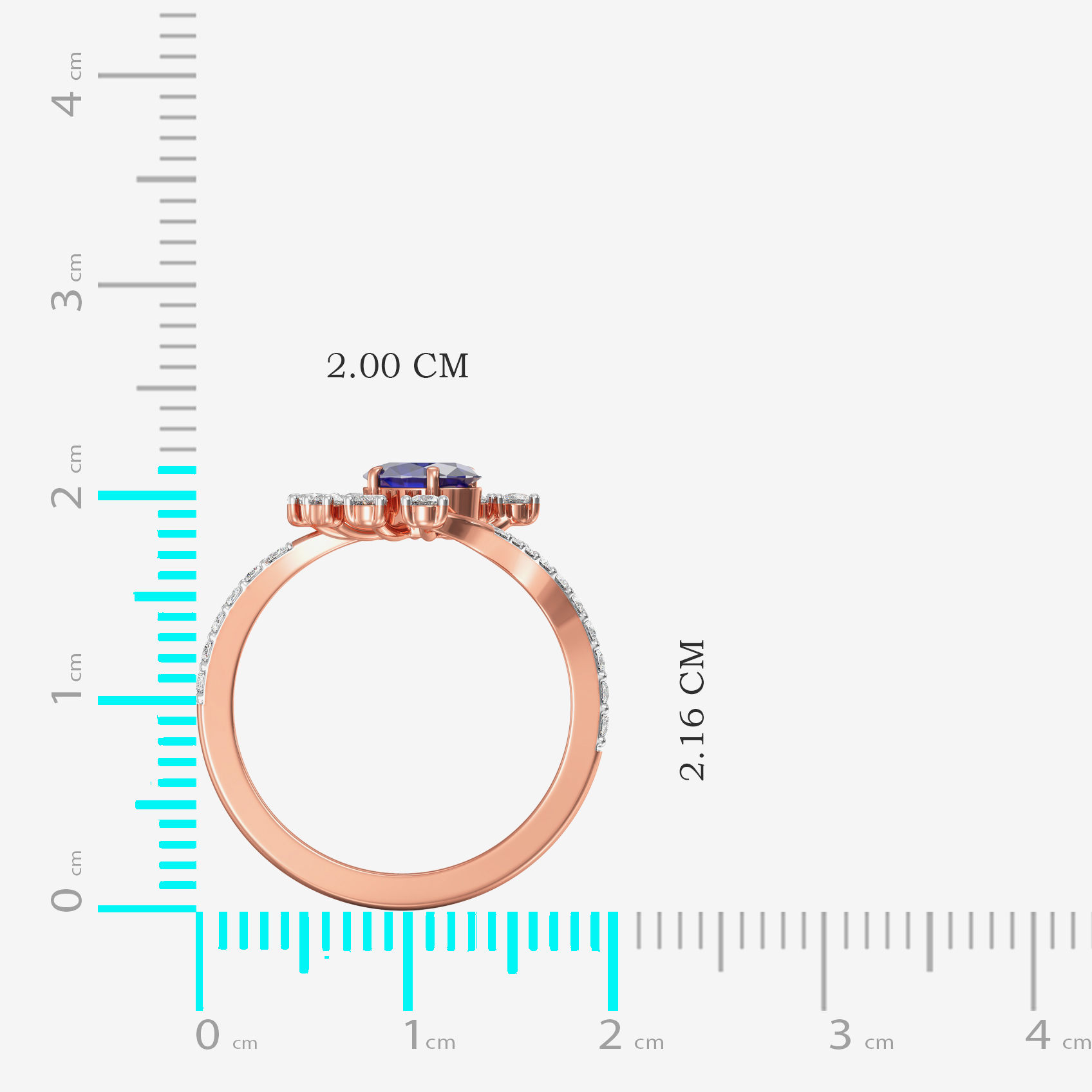 Sparkle Radiant Bluestone Diamond Ring image