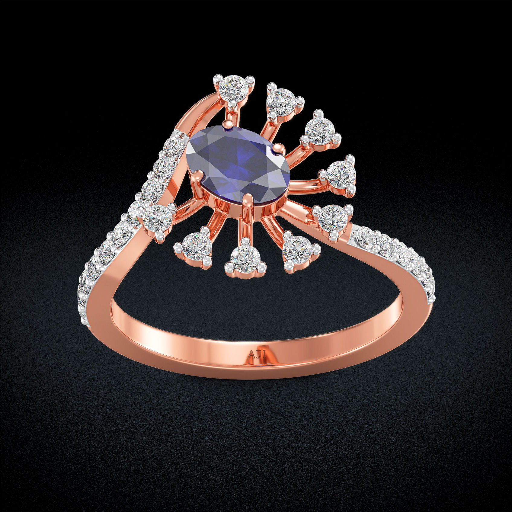 Sparkle Radiant Bluestone Diamond Ring image