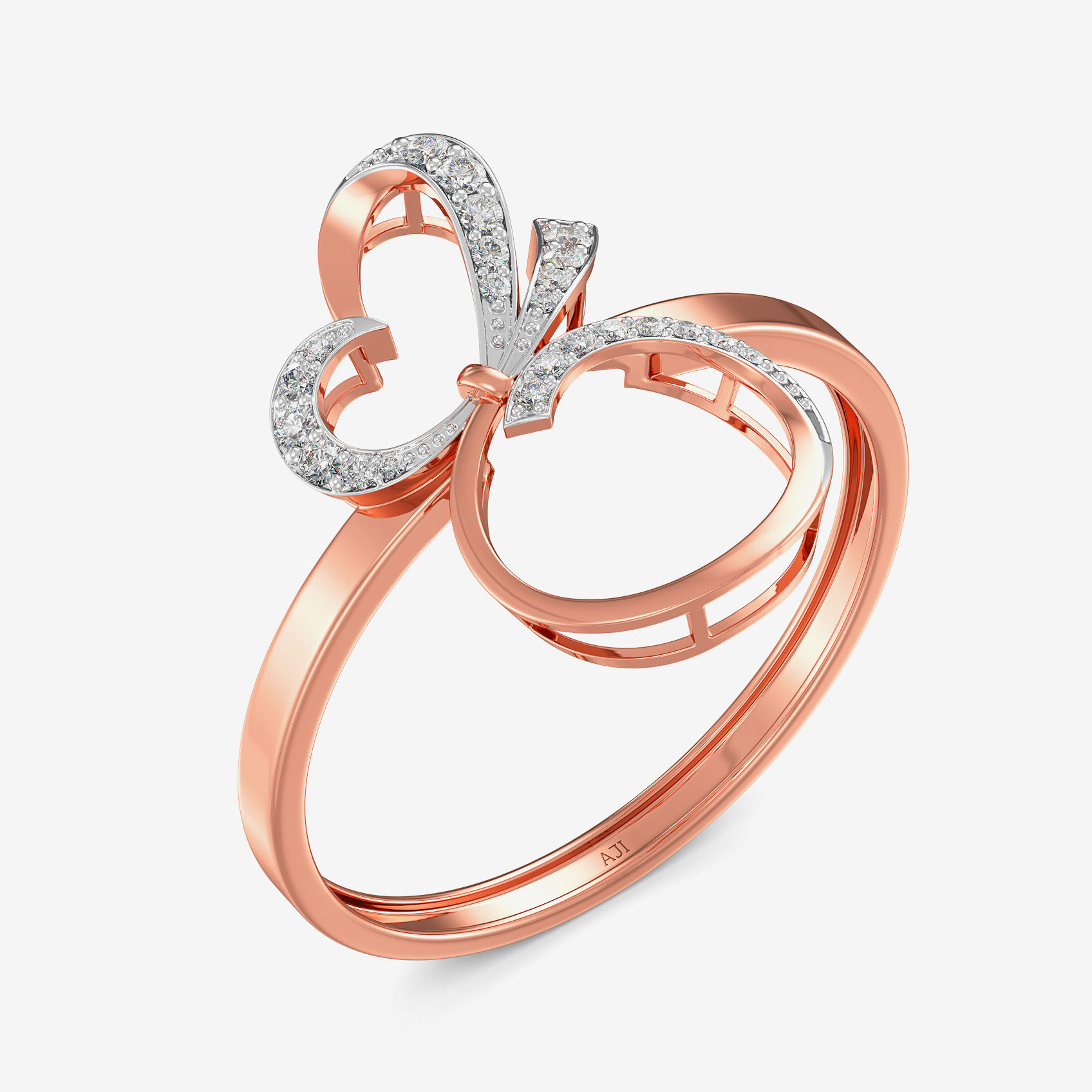Swirling Butterfly Diamond Ring