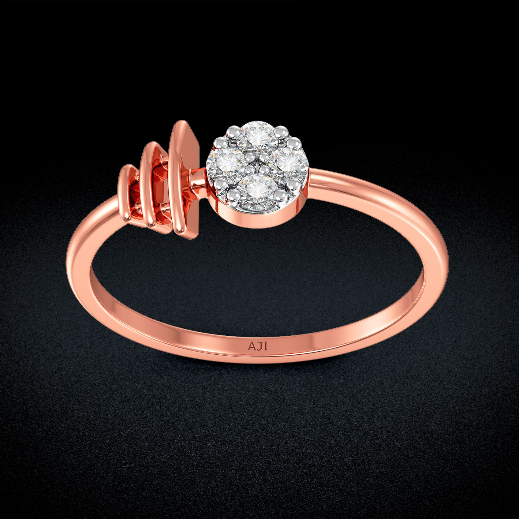 Spherical Shaped Diamond Ring image