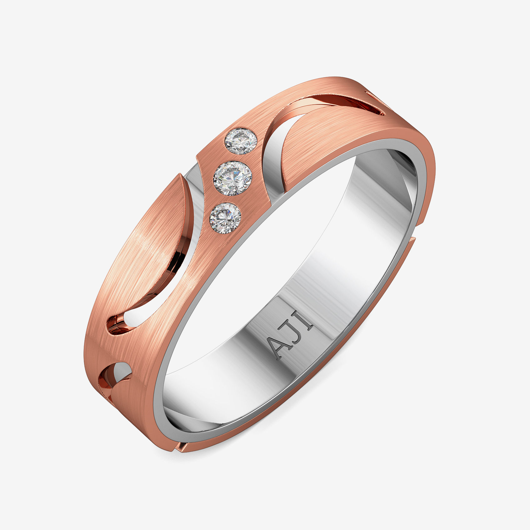 Imperial Stencil Curve Diamond Mens Ring