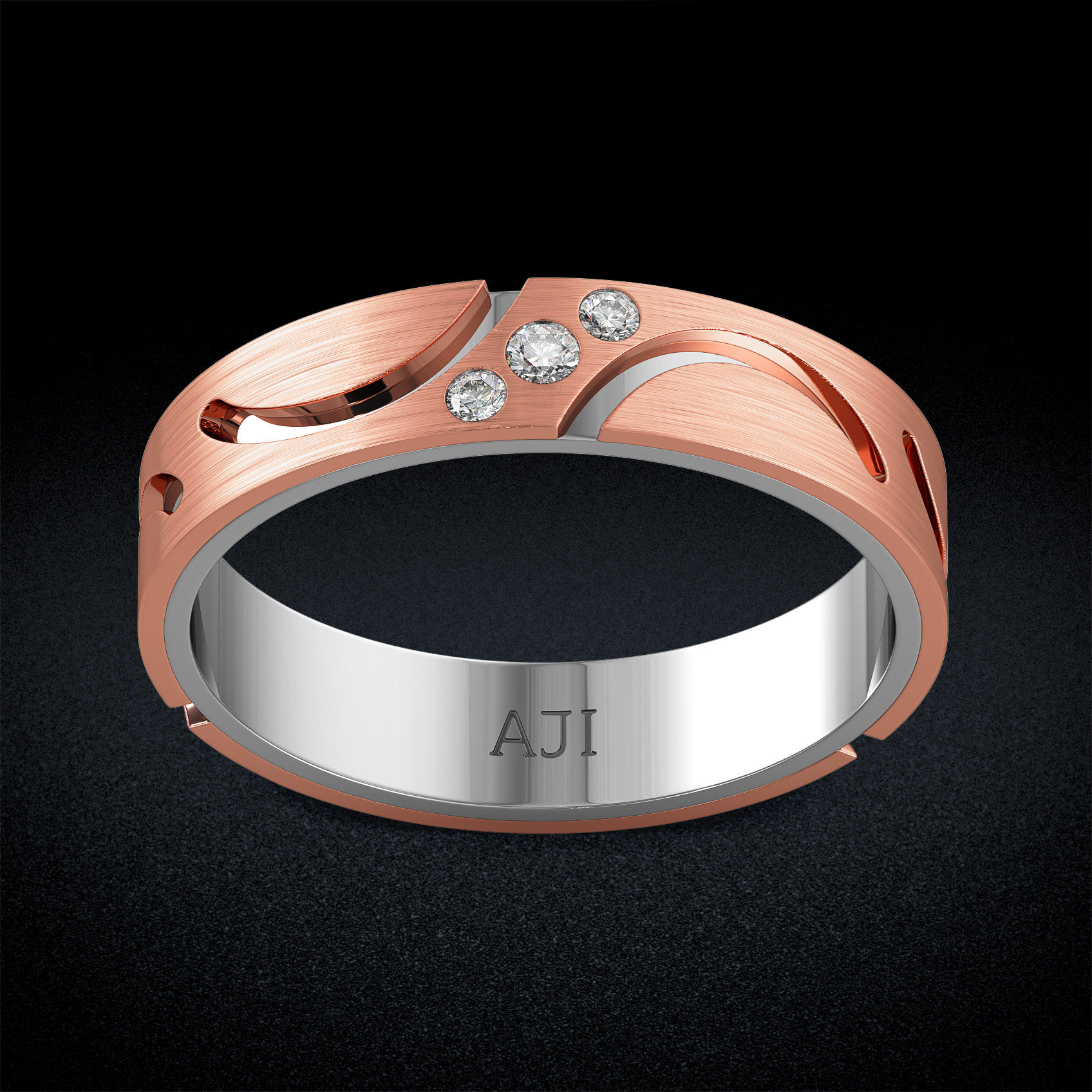 Imperial Stencil Curve Diamond Mens Ring image