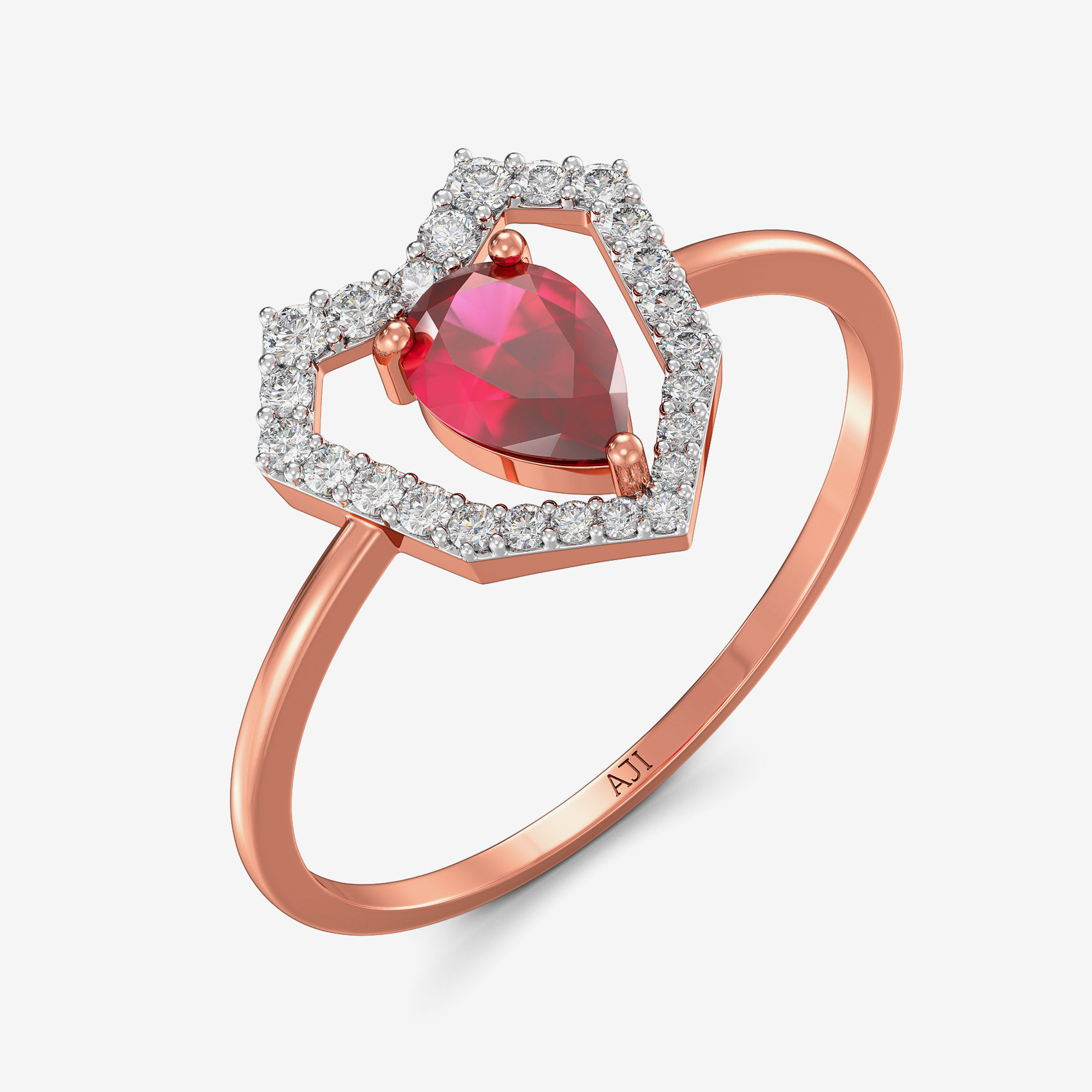 Amour Shaped Diamond Ring