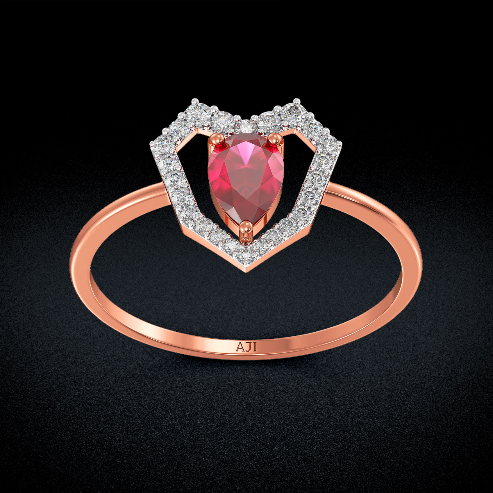 Amour Shaped Diamond Ring image