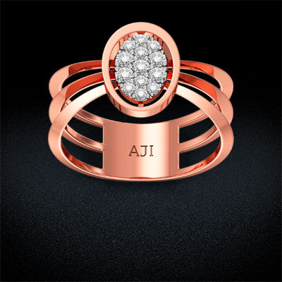 Elliptical Diamond Ring alternate view 2