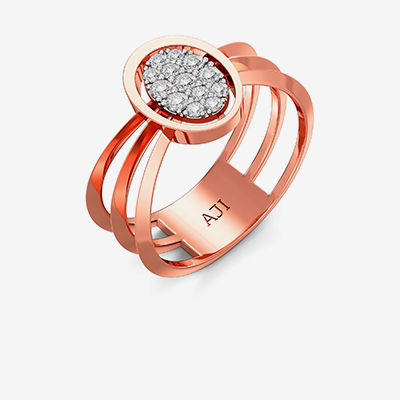 Elliptical Diamond Ring alternate view 1