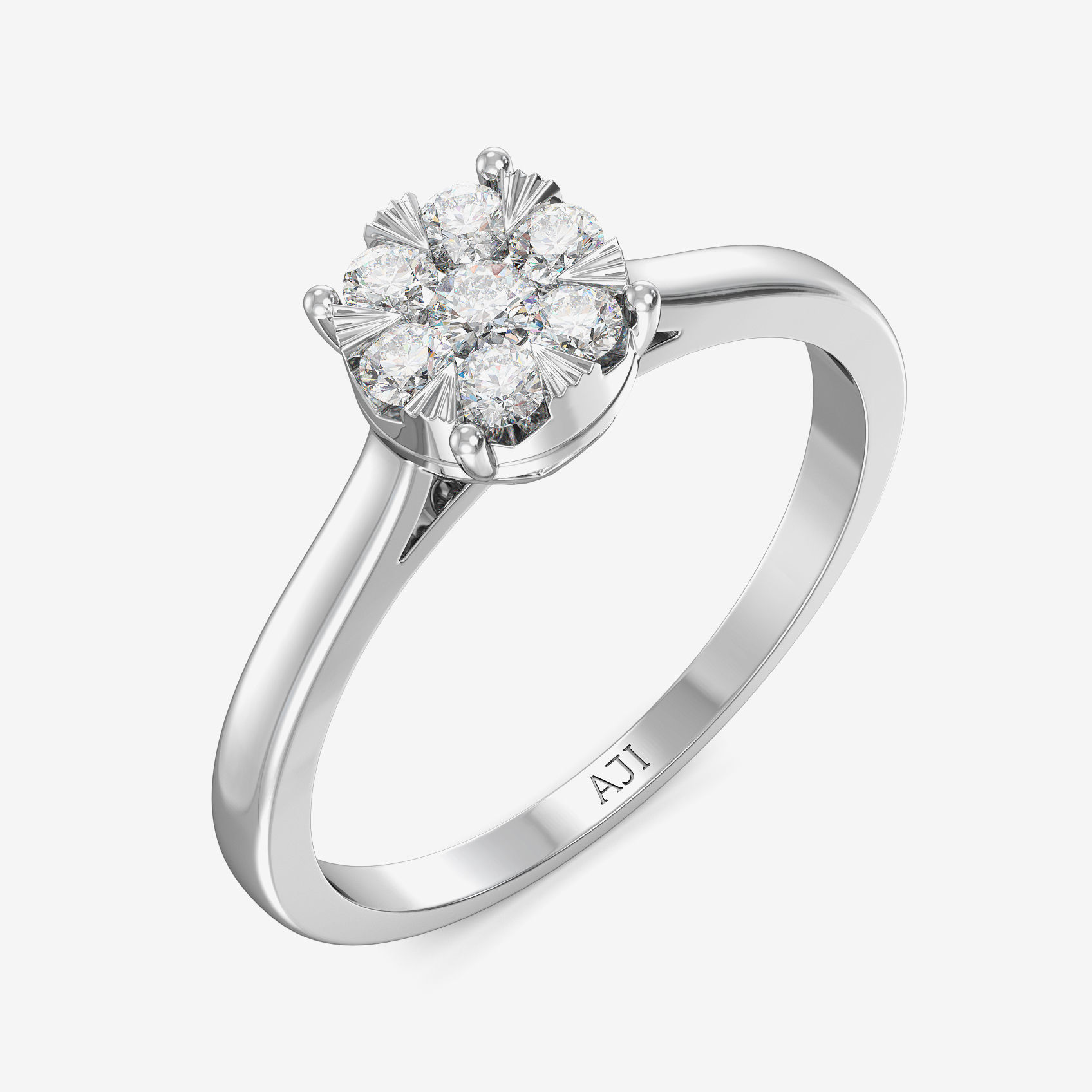 Radiant Floral Diamond Ring