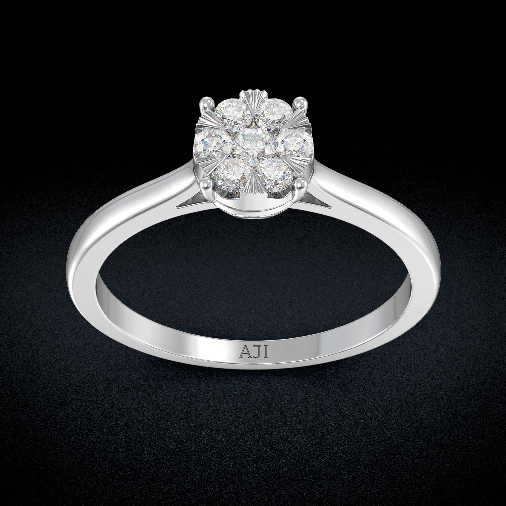 Radiant Floral Diamond Ring image