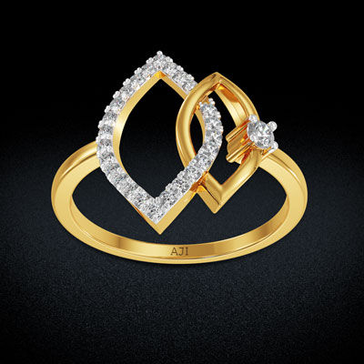 Integrated Leaf Diamond Ring alternate view 2