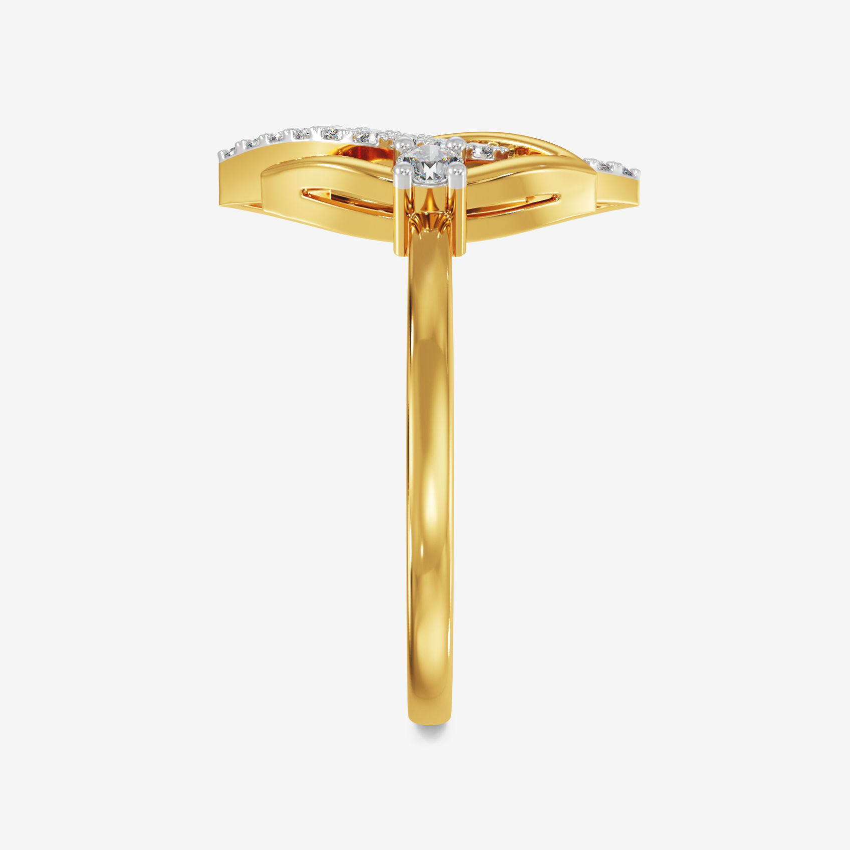 Integrated Leaf Diamond Ring alternate view 3