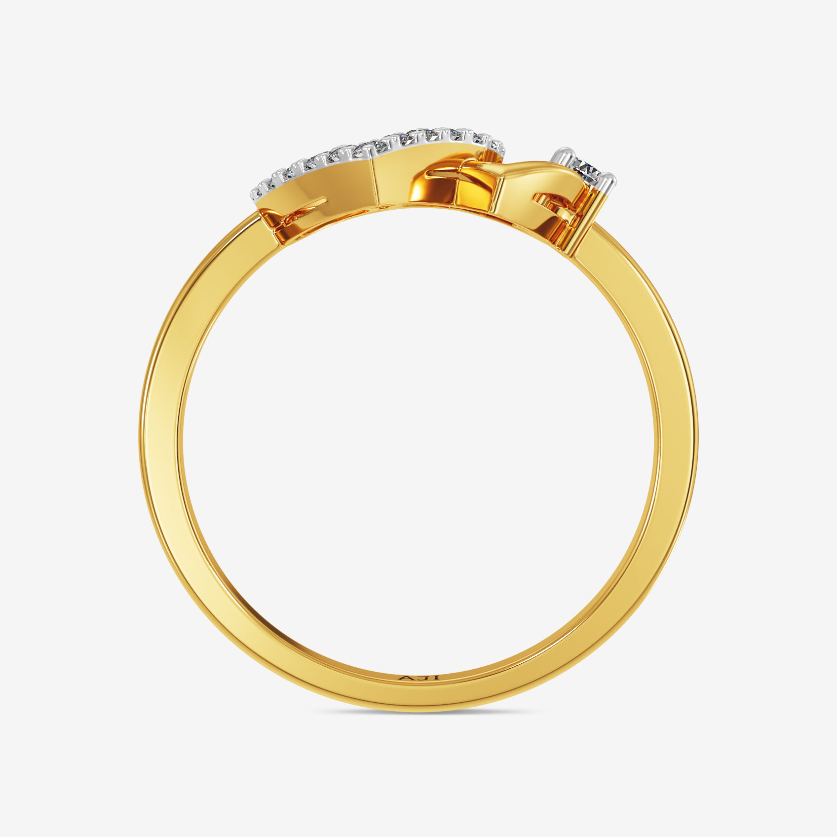 Integrated Leaf Diamond Ring image