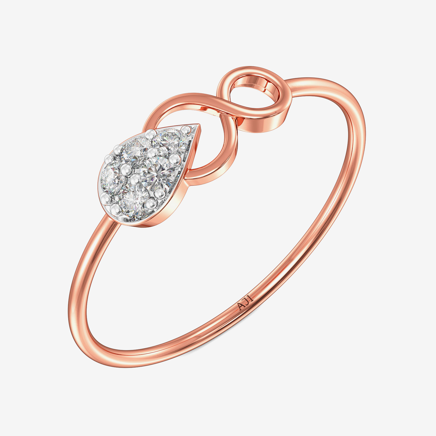 Serene Leaf Infinity Diamond Ring