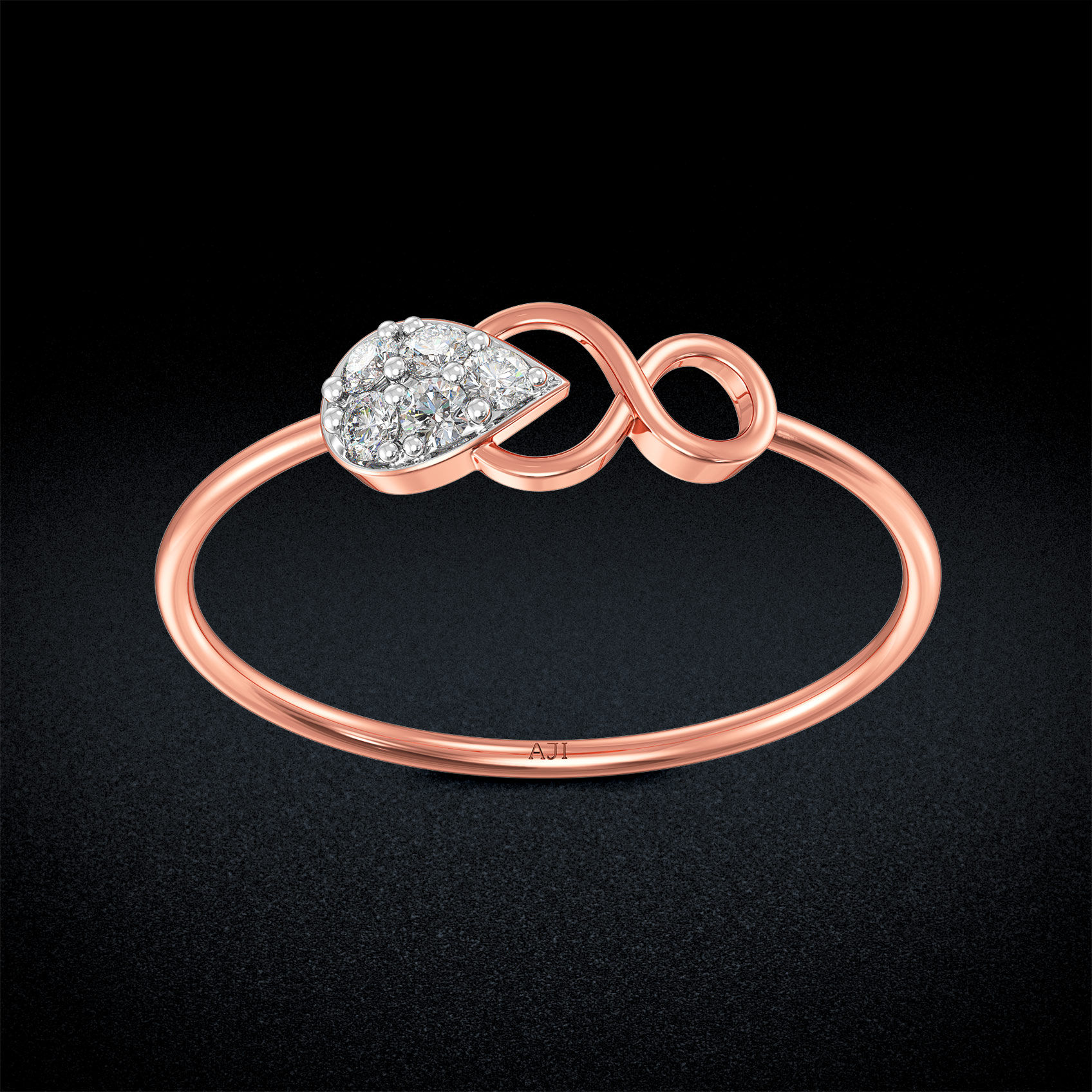 Serene Leaf Infinity Diamond Ring image
