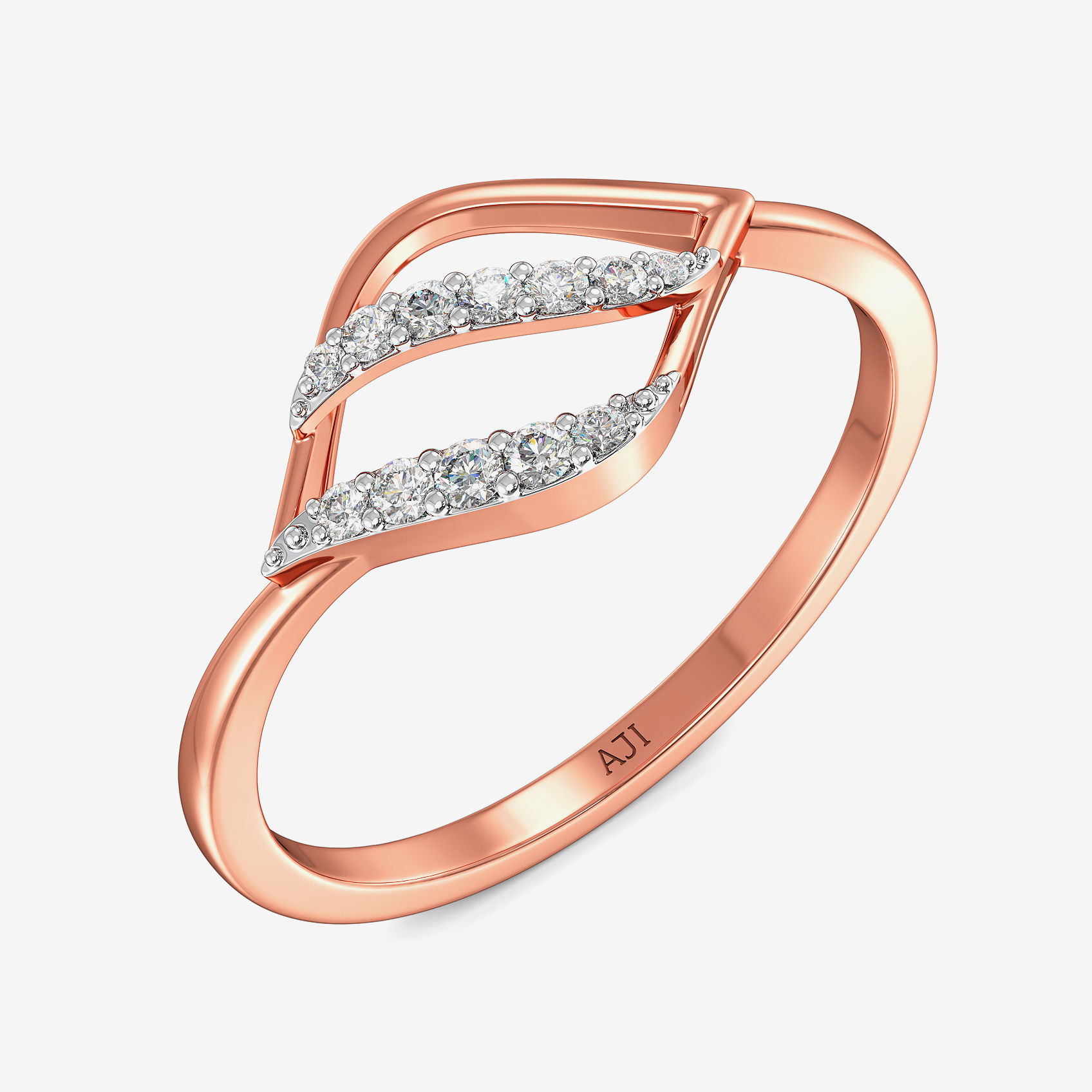 Subtle Wave Design Diamond Ring
