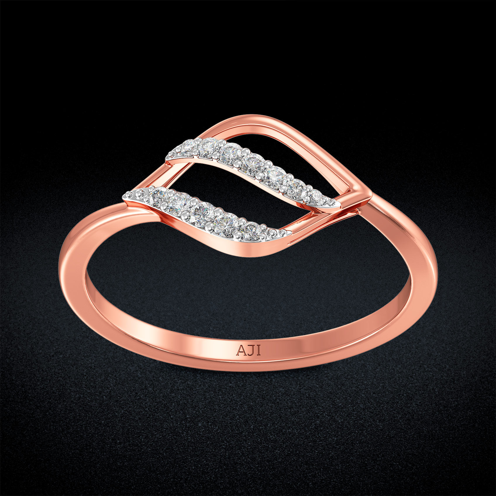Subtle Wave Design Diamond Ring image