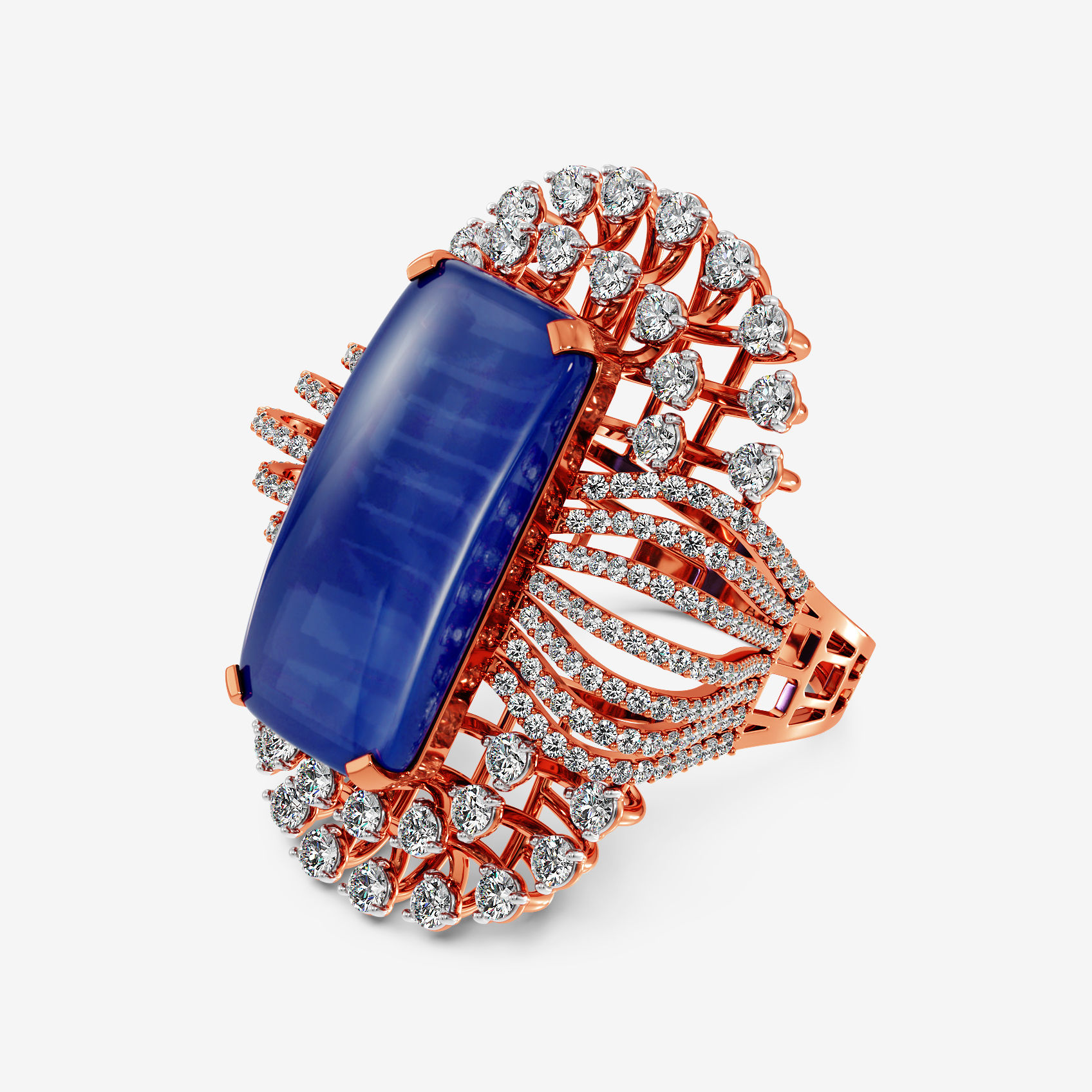 Bold Azure Statement Ring