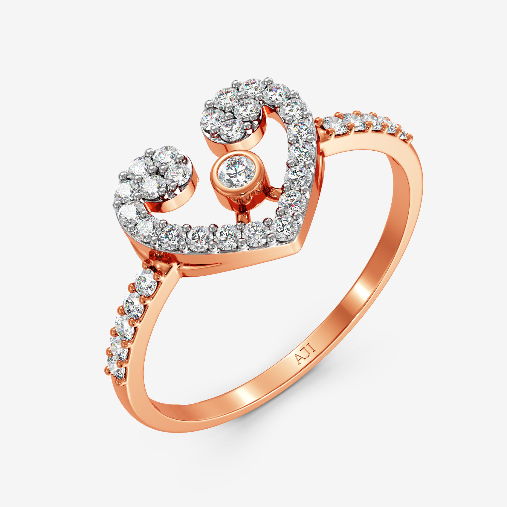 Vintage Heart Diamond Ring